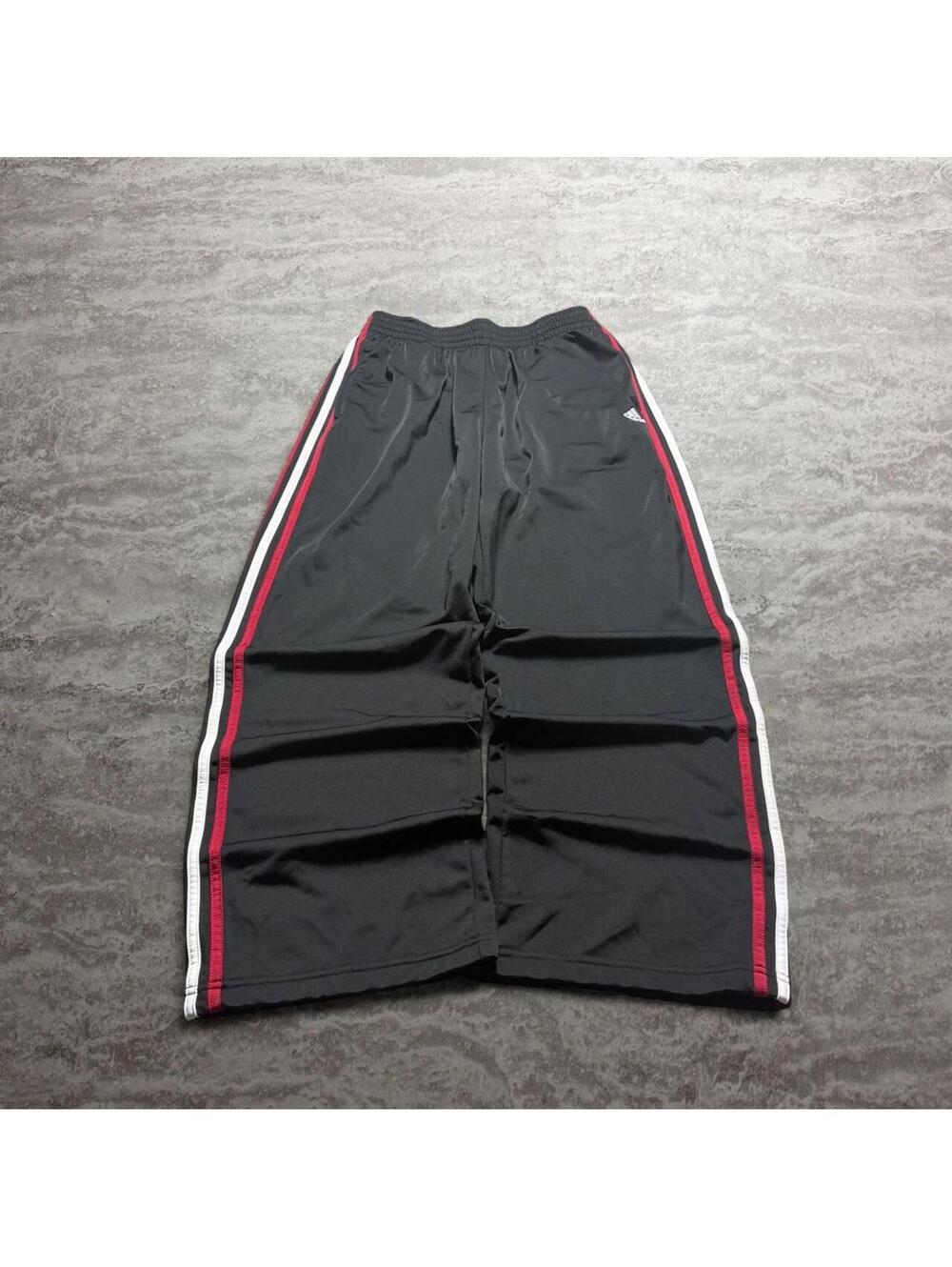 Adidas Black Red White Striped Track Pants Large